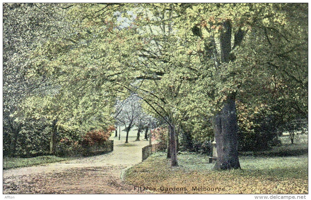 Fitzroay Garden Melbourne Old Postcard - Melbourne