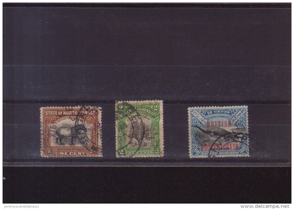 North Borneo - Three Stamps Used In Singapore - SG135, Plus 158 & 160 Dated 1912 &1922 - North Borneo (...-1963)