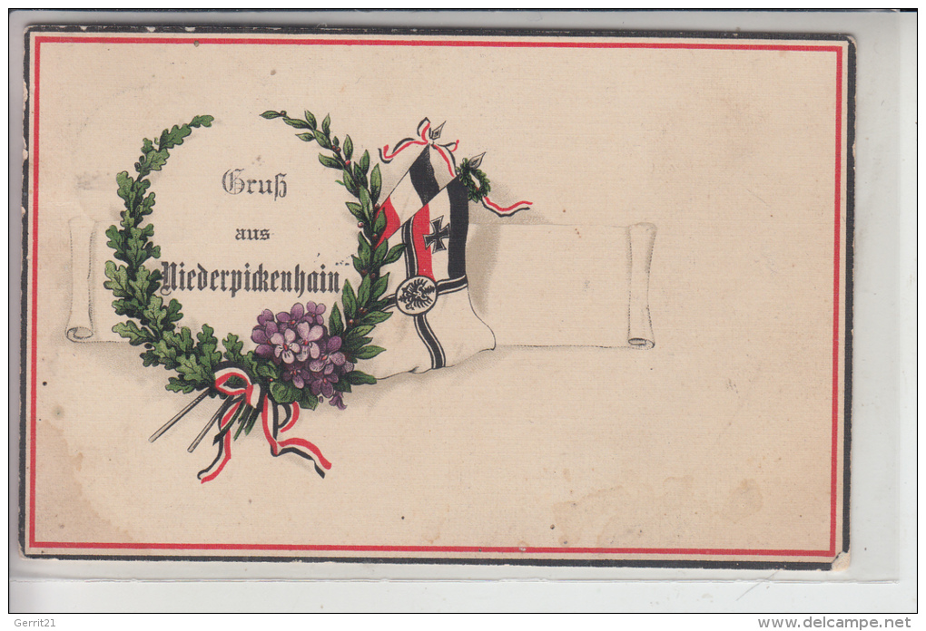 0-7231 NARSDORF - NIEDERPICKENHAIN, Patriotica-Karte 1915 - Geithain