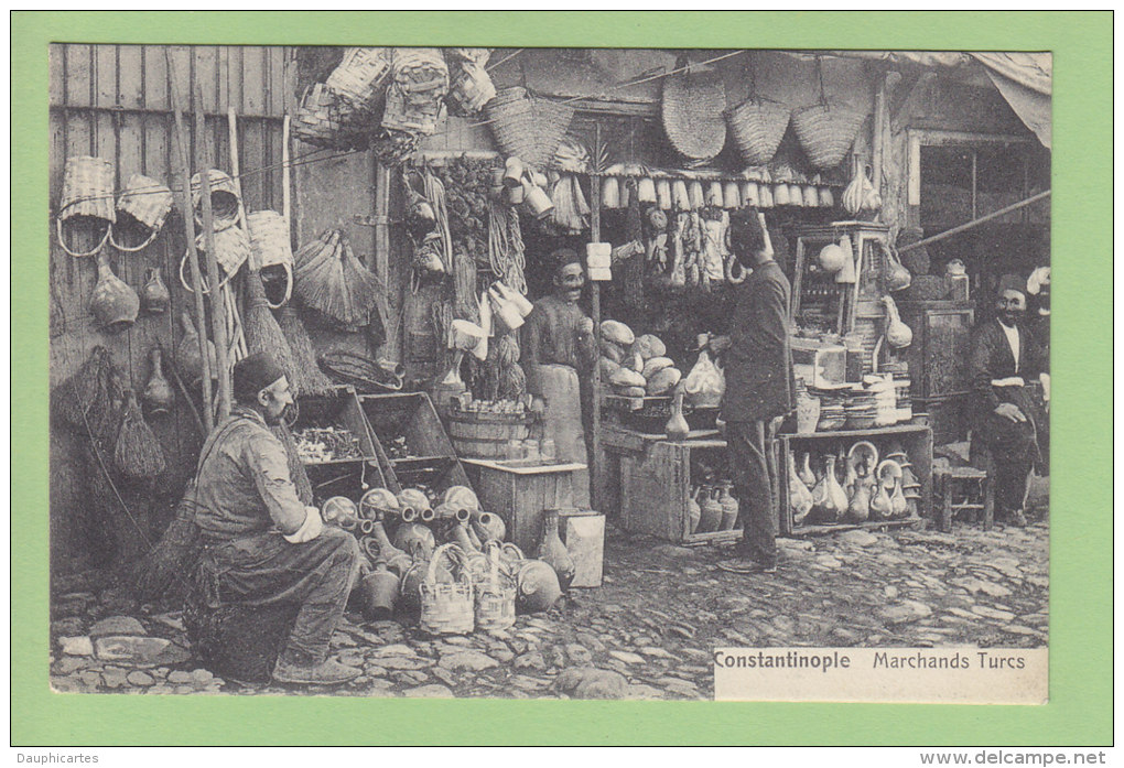 CONSTANTINOPLE : Marchands Turcs, Bazar. 2 Scans. Edition Au Bon Marché - Türkei