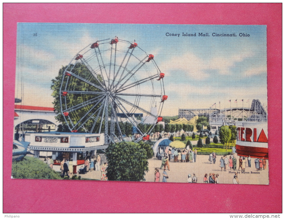 Ohio > Cincinnati   -- Cony Island Mall  Ferris Wheel   Linen  Not Mailed --  -ref 959 - Cincinnati