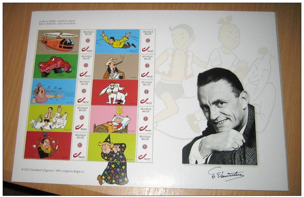 5 Commemorative Sheets (6 Scans)100 Jaar Bob & Bobette, Suske & Wiske - Collectors Item Limited Edition - Autres & Non Classés