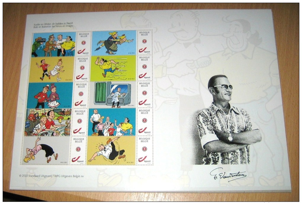 5 Commemorative Sheets (6 Scans)100 Jaar Bob & Bobette, Suske & Wiske - Collectors Item Limited Edition - Autres & Non Classés