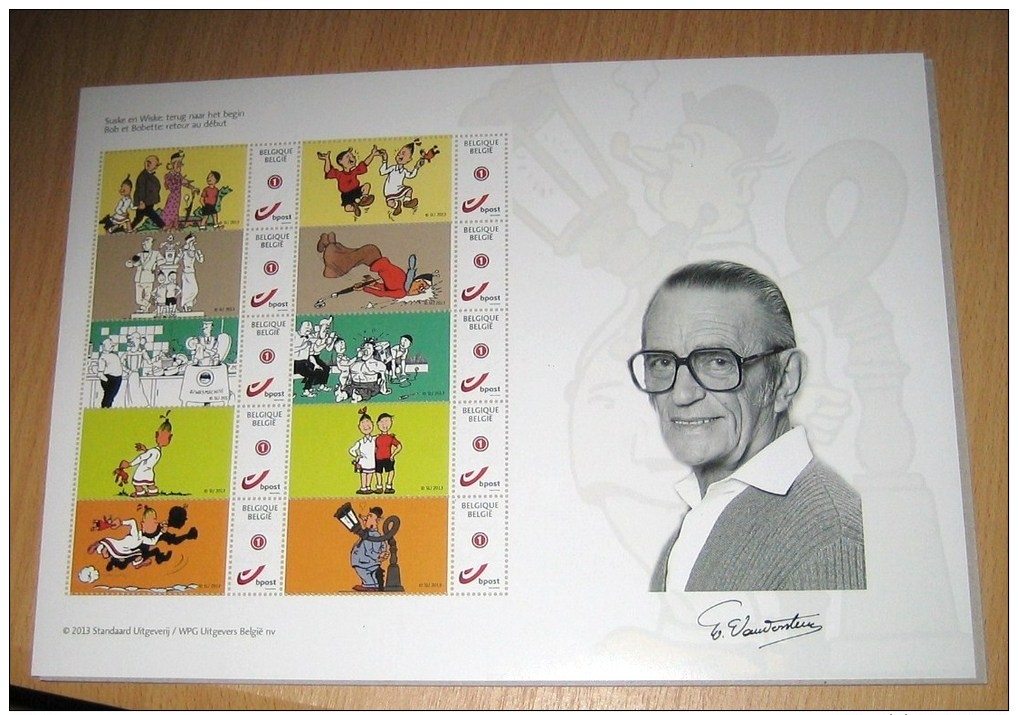 5 Commemorative Sheets (6 Scans)100 Jaar Bob & Bobette, Suske & Wiske - Collectors Item Limited Edition - Autres & Non Classés