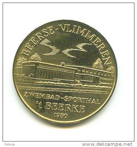 BEERSE  VLIMMEREN  ZWEMBAD - SPORTHAL   50 BEERKES  1980 - Tokens Of Communes