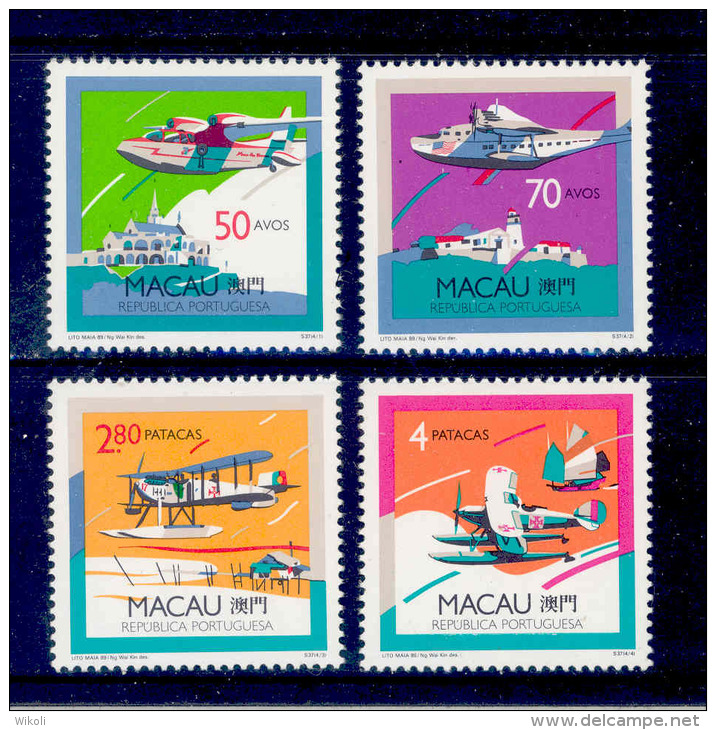 ! ! Macau - 1989 Airplanes (Complete Set) - Af. 602 To 605 - MNH - Neufs