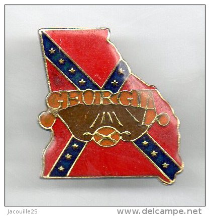 PINS PIN'S  USA  AMERICAIN   AMERIQUE USA GEORGIA DRAPEAU SUDISTE - Autres & Non Classés