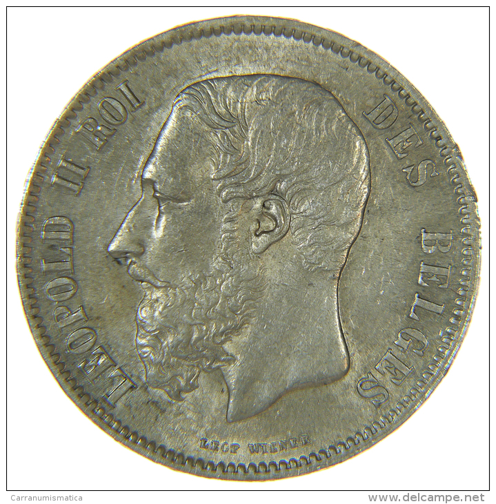 BELGIO / BELGIQUE - 5 FRANCS (1869) ROI LEOPOLD II - ECU ARGENT - 5 Francs