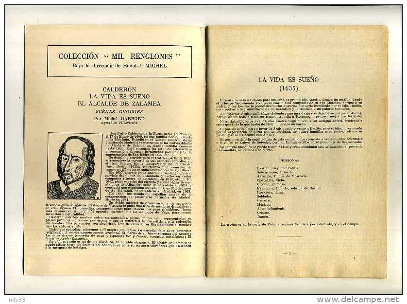 - LA VIDA ES SUENO . EL ALCADE DE ZALAMEA . CALDERON . FERNAND NATHAN 1958 - Théâtre