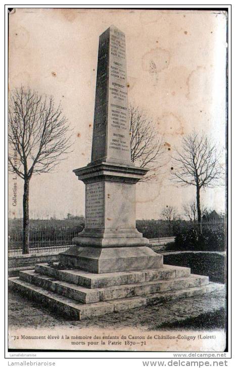 45 - CHATILLON COLIGNY - MONUMENT ELEVE A LA MEMOIRE DES ENFANTS DE CHATILLON-COLIGNY - Chatillon Coligny