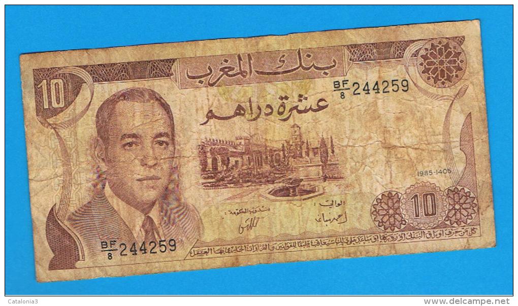 MARRUECOS - MOROCCO -  10 Dirham 1985 Muy Circulado  P-57 - Marocco