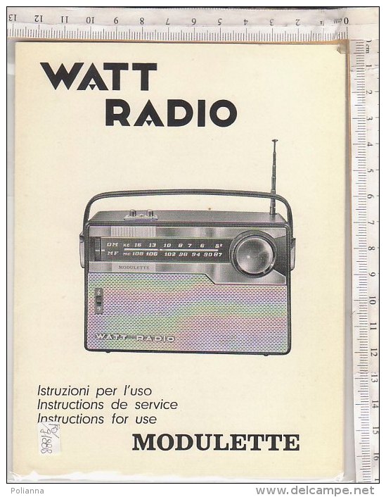 PO9188B# ISTRUZIONI RADIO MODULETTE WATT RADIO Anni '60 - Other & Unclassified