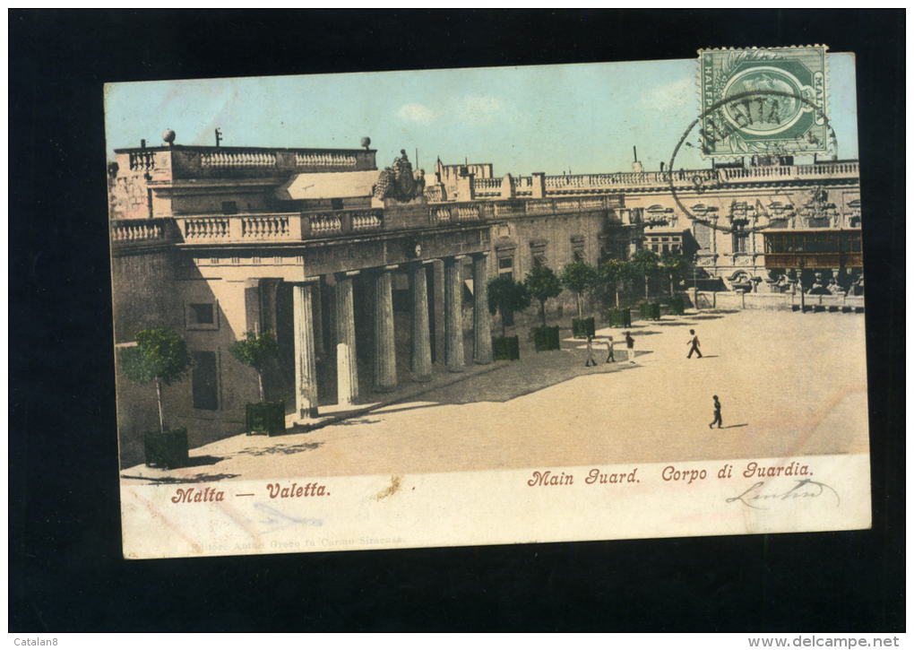 S4418 CARTOLINA MALTA VALLETTA  MAIN GUARD  CORPO DI GUARDIA  VIAGGIATA PER ITALIA FP. V. - Malte