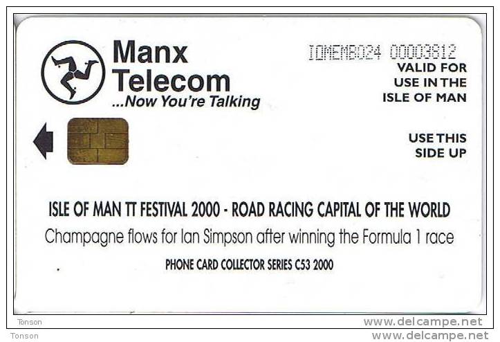 Isle Of Man, MAN 158, 3 £,TT Festival 2000, Aclaim The Winner, Sport, 2 Scans. - Isla De Man