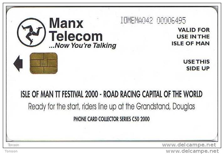 Isle Of Man, MAN 155, 2 £,TT Festival 2000, Ready For The Start, 2 Scans. - Isla De Man