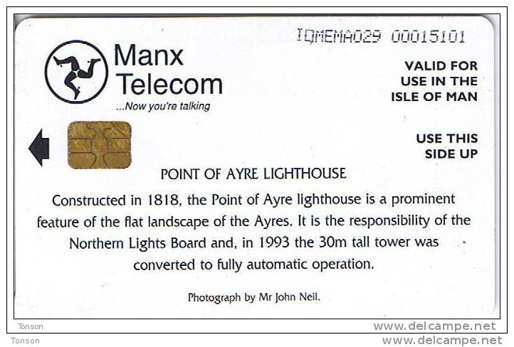 Isle Of Man, MAN 137, 2 £, Point Of Ayre, Lighthouse, 2 Scans . - Isla De Man