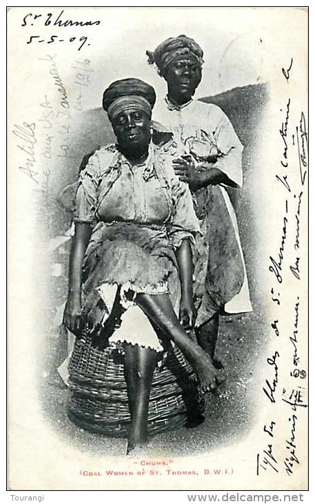 Mai13 672 : Saint-Thomas  -  Coal Woman  -  D.W.I.  -  "Chums"  -  Afro-American Women - Virgin Islands, US