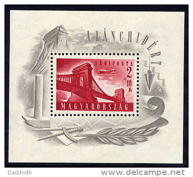 HUNGARY 1948 Reconstruction Of Chain Bridge 1st  Block MNH / **.  Michel Block 12 - Blocs-feuillets