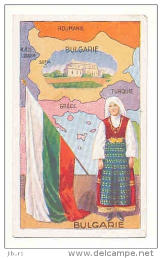Chromo Carte Géographique Bulgarie / Costume Drapeau / Roumania Flag / IM 70/5 - Autres & Non Classés