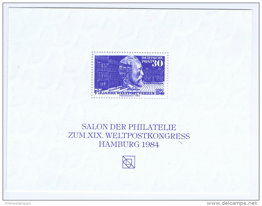 Germany, Salon Der Philatelie, UPU Congress Hamburg 1984 - Sonstige & Ohne Zuordnung