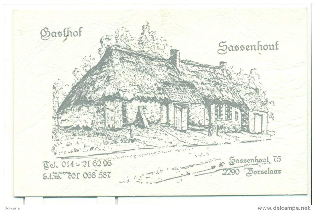 Gasthof Sassenhout - Vorselaar - Cartes De Visite