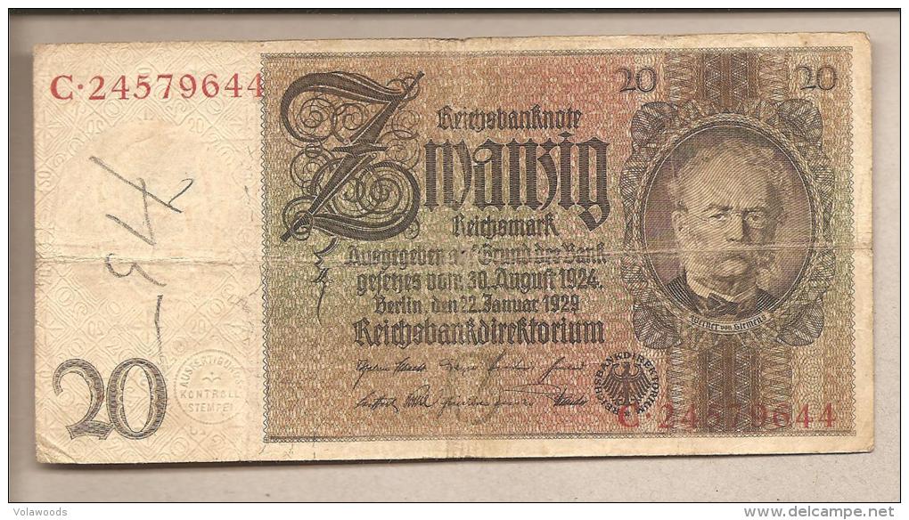 Germania - Banconota Circolata Da 20 Marchi P-181a/1 - 1929 #17 - 20 Mark