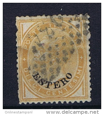 Italy: Levant General Issues 1874 Sa 4, Used, Irregular Perforation Perforazione Irregolare - Emissions Générales