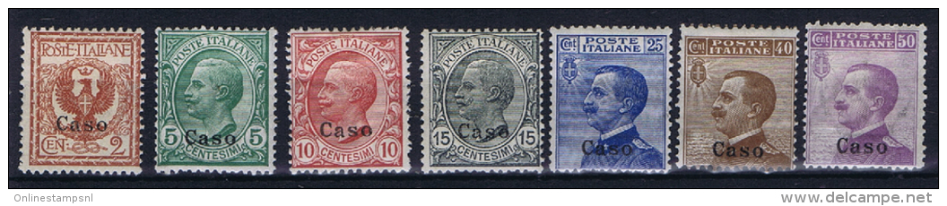 Italy: Egeo  Caso Sa 1 - 7 MH/* 1912 - Aegean (Caso)