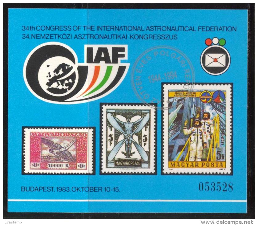 HUNGARY- 1994.Commemorative Sheet - Silver Overprint On The IAF Sheet / Civil Aviation - Herdenkingsblaadjes