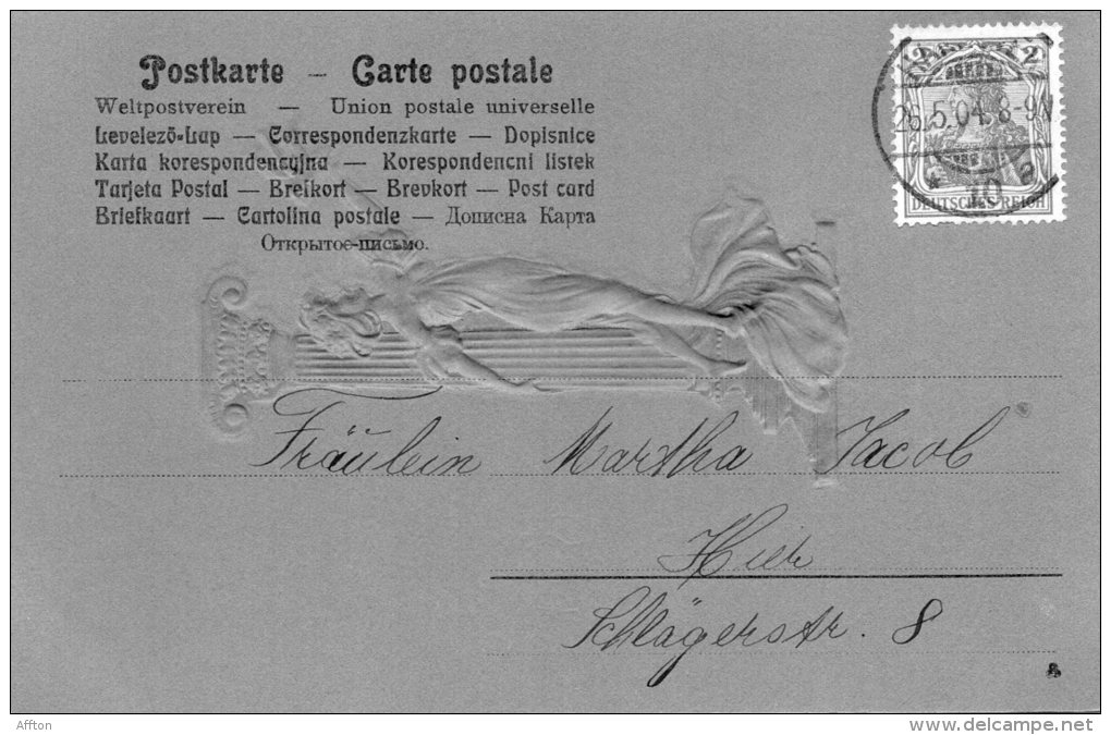 Lady 1904 Postcard - Silhouetkaarten