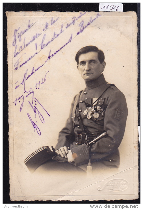 Militaire - Officier Français à Genève (Photo) Avec Décorations Françaises Et Suisses ? En 1926 ; Pli (scan) (11´316) - Genève