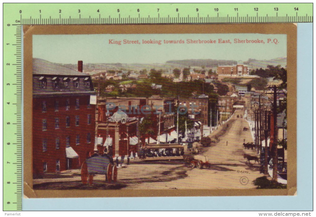 Sherbrooke Quebec Canada (Rue King Animé Tramway +++ 2 Scan) E.P. Charlton Par Souvenir Post Card - Sherbrooke