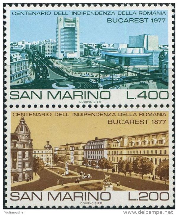 IT0436 San Marino 1977 Bucharest Scenery 2v MNH - Nuovi