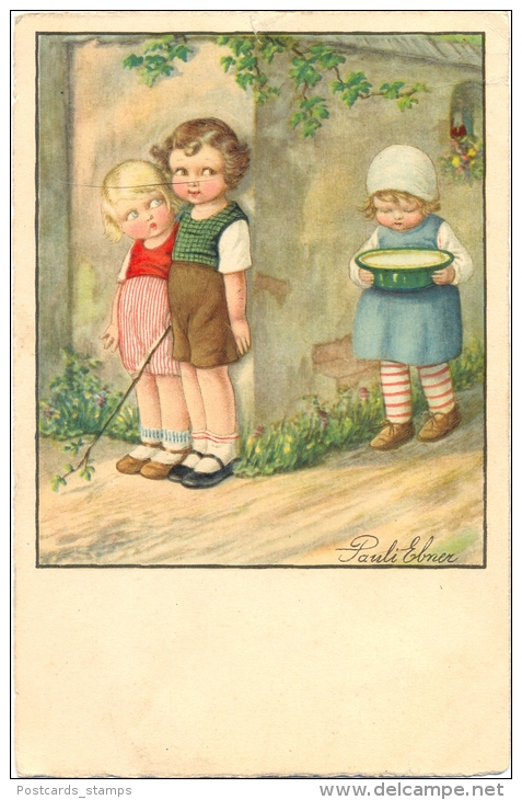 Kinder, Mädchen Mit Schüssel, Sign. Pauli Ebner - Ebner, Pauli