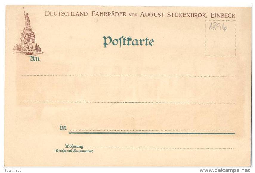 Franzensbad Color Litho Frantiskovy Lazne Mode Werbung Fahrrad Stukenbrok Einbeck 1896 - Boehmen Und Maehren