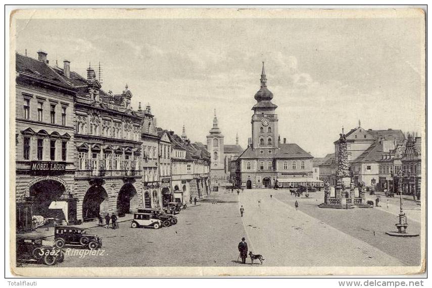 SAAZ Ringplatz Zatec Oldtimer Belebt 11.7.1931 Gelaufen - Boehmen Und Maehren