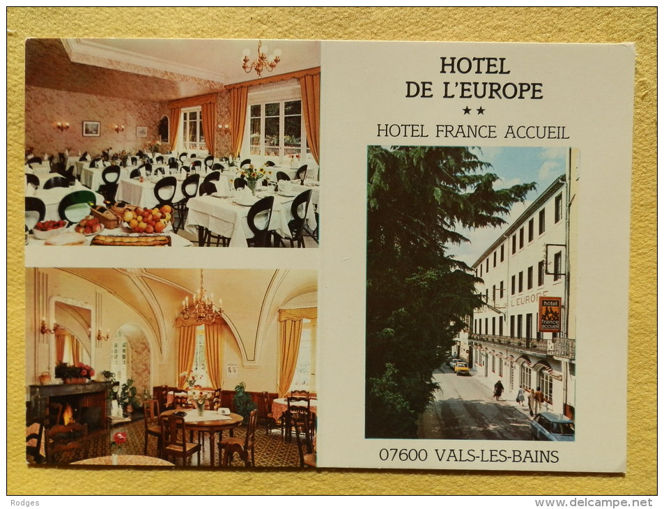 Dep 07 , Cpm VALS Les BAINS , Hotel De L'Europe , Multivues  , Recto/verso (81) - Vals Les Bains