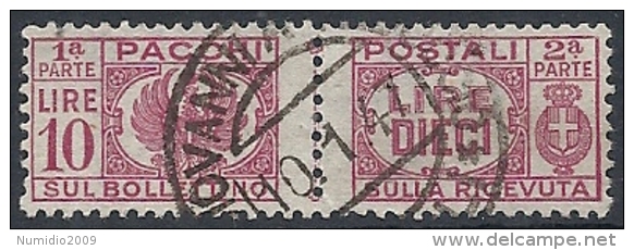 1946 LUOGOTENENZA USATO PACCHI POSTALI 10 LIRE - RR11653 - Paketmarken