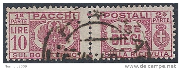 1946 LUOGOTENENZA USATO PACCHI POSTALI 10 LIRE - RR11654 - Postpaketten