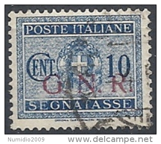 1944 RSI USATO GNR BRESCIA SEGNATASSE 10 CENT VARIETà - RR11654 - Portomarken