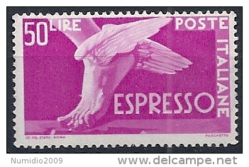 1945-52 ITALIA ESPRESSO RUOTA  50 LIRE FILIGRANA CS MNH ** - RR11659-4 - Poste Exprèsse/pneumatique