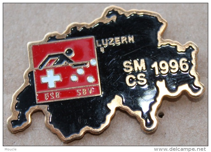 CHAMPIONNAT SUISSE DE BILLARD LUCERNE 1996 - CARTE DE LA SUISSE - CROIX - FSB-SBV - SCHWEIZ - SVIZZERA - SWISS -(GRENAT) - Biljart