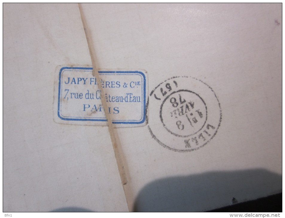 MISSIVE TIMBRE SAGE 25 C - 1878 SUR COURRIER JAPY FRERES &Cie VOIR PHOTOS - 1876-1878 Sage (Type I)