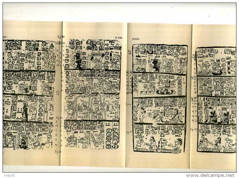 - DECHIFFREMENT DE L'ECRITURE MAYA PLANCHES ET CODICES . W. WOLFF . PARIS 1938 . - Archéologie