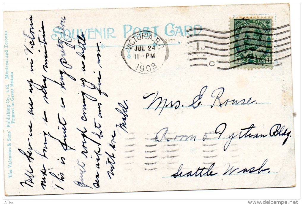 Victoria BC 1908 Postcard - Victoria