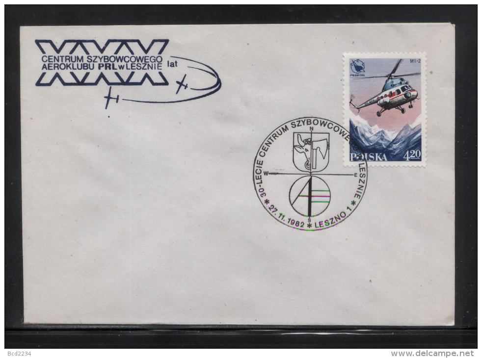 POLAND 1982 30TH ANNIV LESZNO GLIDING CENTRE COMM COVER GLIDER - Alianti