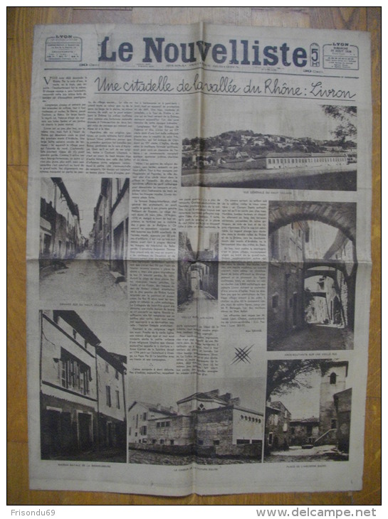 Le Nouvelliste . Lyon . 16 Aout 1936 . Une Citadelle De La Vallée Du Rhone : Livron . - Autres & Non Classés