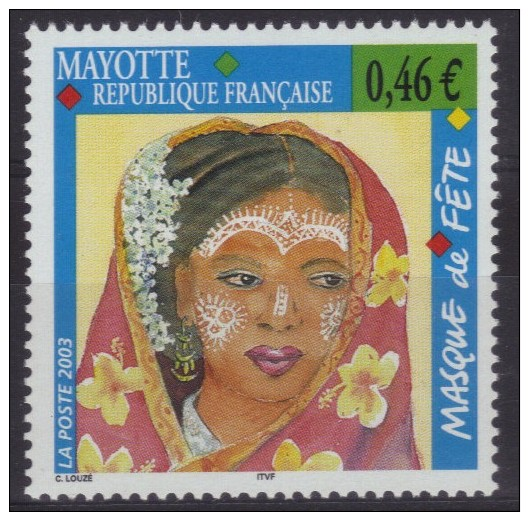 Mayotte N° 142 Neuf ** - Masque De Fête - Otros & Sin Clasificación