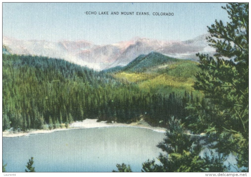 (202) Very Old Postcard - Carte Ancienne - USA - Echo Lake - Rocky Mountains