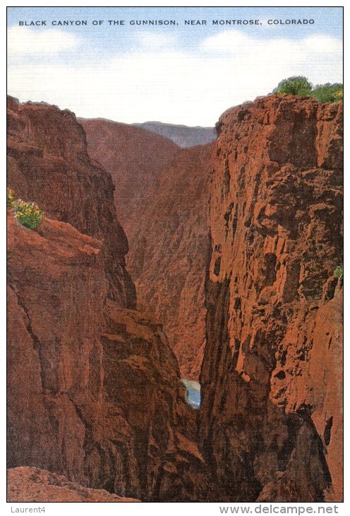 (202) Very Old Postcard - Carte Ancienne - USA - Black Canyon - Rocky Mountains